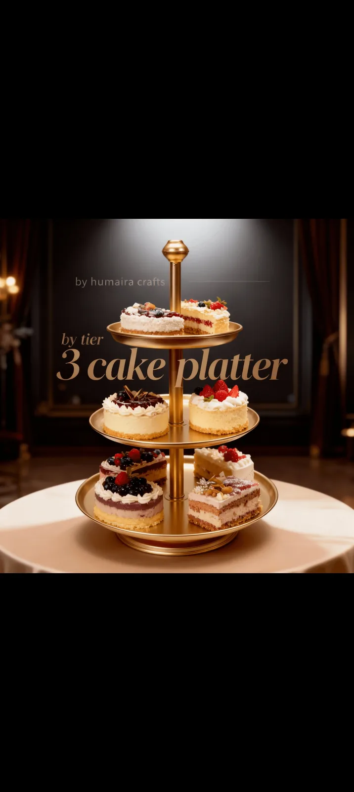 Premium 3 tier cake platter 